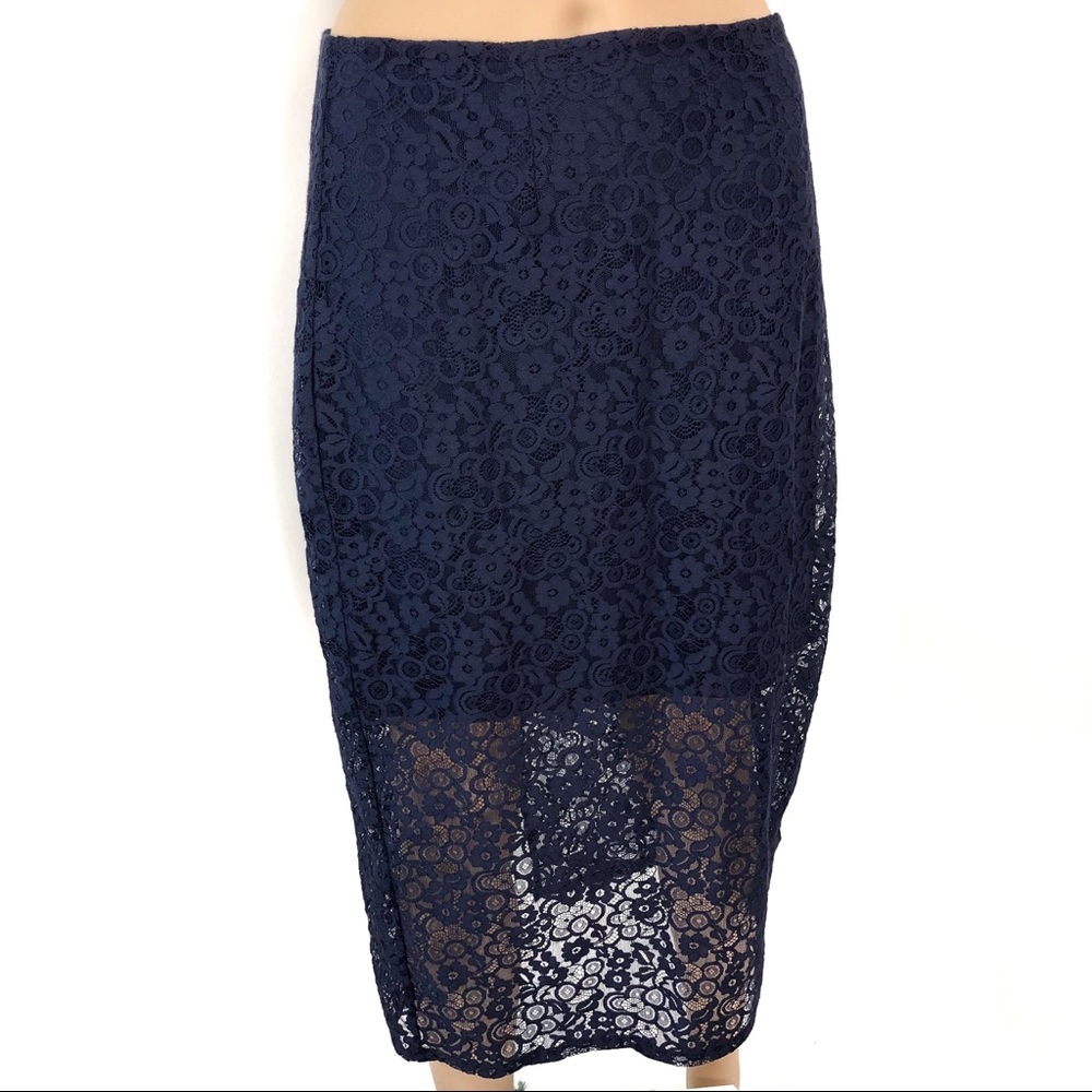 BCBGeneration deep blue lace skirt size 8 (#3)
